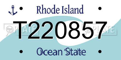 T220857 Rhode Island License Plate