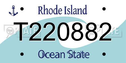 T220882 Rhode Island License Plate