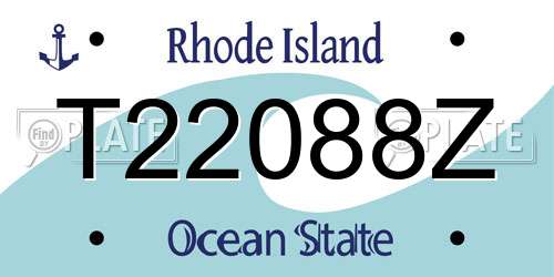 T22088Z Rhode Island License Plate