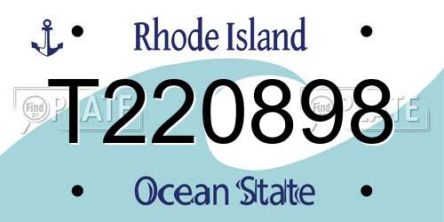 T220898 Rhode Island License Plate