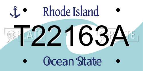 T22163A Rhode Island License Plate