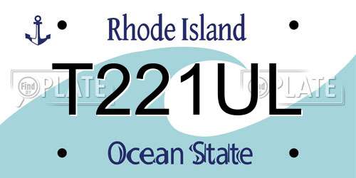 T221UL Rhode Island License Plate