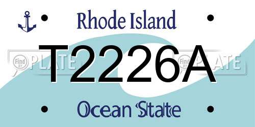 T2226A Rhode Island License Plate