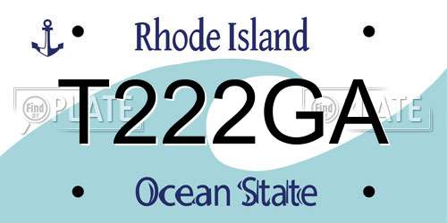 T222GA Rhode Island License Plate