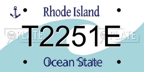 T2251E Rhode Island License Plate