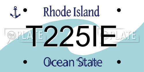 T225IE Rhode Island License Plate