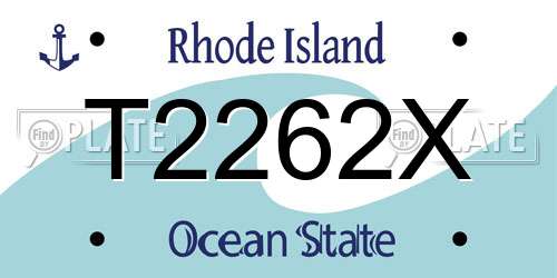 T2262X Rhode Island License Plate