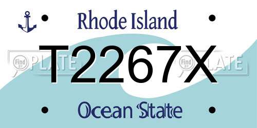 T2267X Rhode Island License Plate