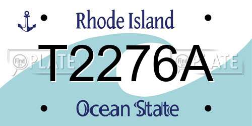 T2276A Rhode Island License Plate