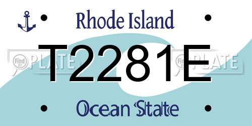 T2281E Rhode Island License Plate
