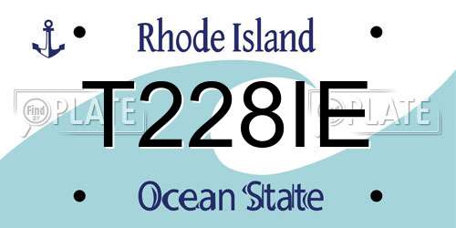 T228IE Rhode Island License Plate