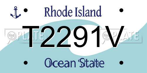 T2291V Rhode Island License Plate
