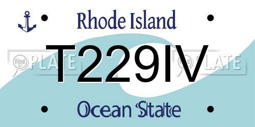 T229IV Rhode Island License Plate