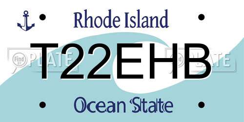 T22EHB Rhode Island License Plate