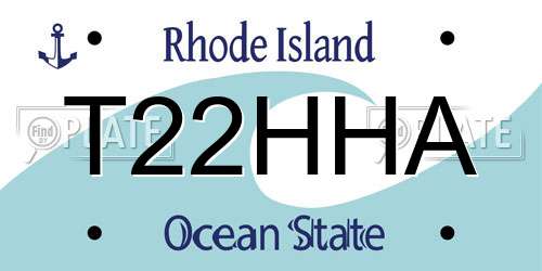 T22HHA Rhode Island License Plate