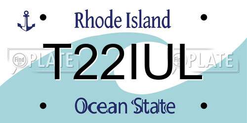 T22IUL Rhode Island License Plate