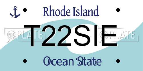 T22SIE Rhode Island License Plate