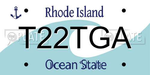 T22TGA Rhode Island License Plate