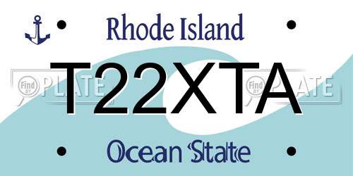 T22XTA Rhode Island License Plate