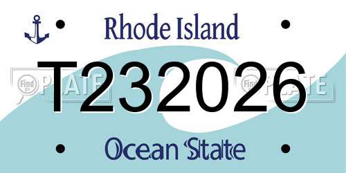 T232026 Rhode Island License Plate
