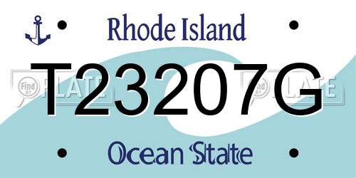 T23207G Rhode Island License Plate