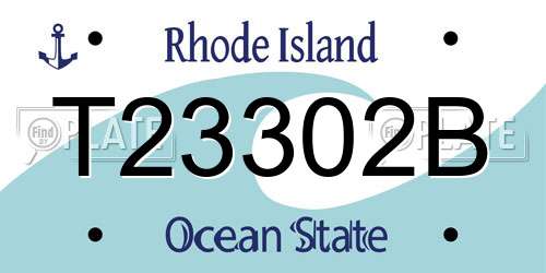 T23302B Rhode Island License Plate