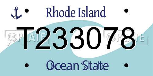 T233078 Rhode Island License Plate