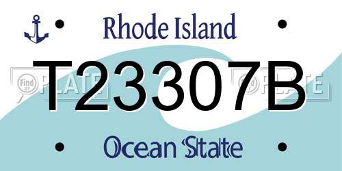 T23307B Rhode Island License Plate