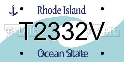 T2332V Rhode Island License Plate