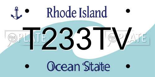 T233TV Rhode Island License Plate
