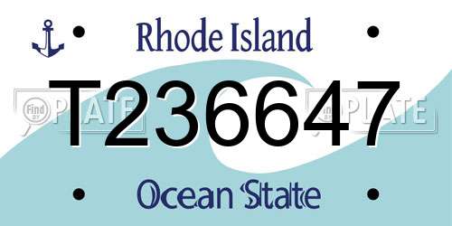 T236647 Rhode Island License Plate