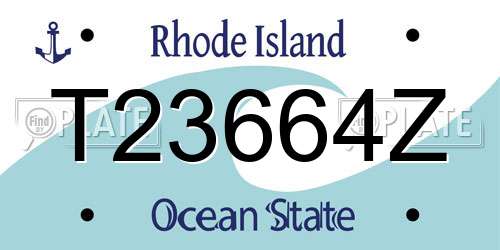 T23664Z Rhode Island License Plate