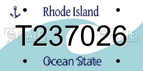 T237026 Rhode Island License Plate