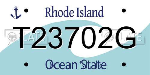 T23702G Rhode Island License Plate