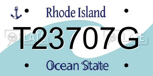 T23707G Rhode Island License Plate