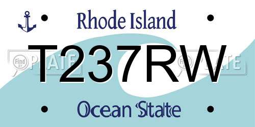 T237RW Rhode Island License Plate