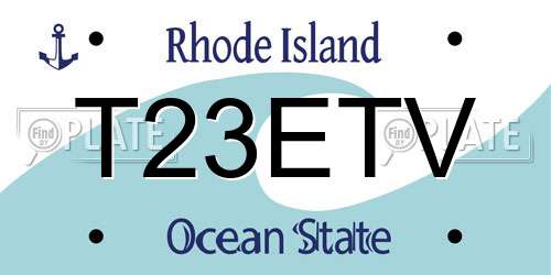 T23ETV Rhode Island License Plate