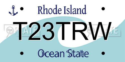 T23TRW Rhode Island License Plate