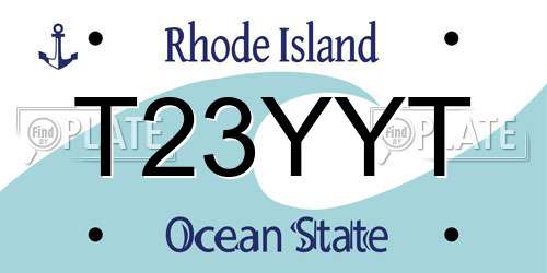T23YYT Rhode Island License Plate