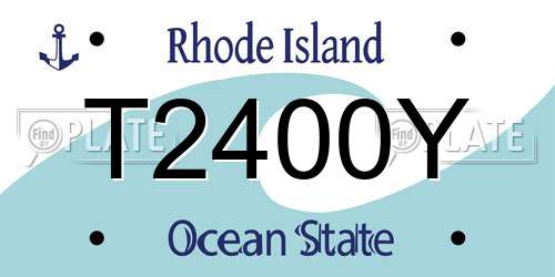 T2400Y Rhode Island License Plate