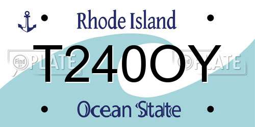 T240OY Rhode Island License Plate