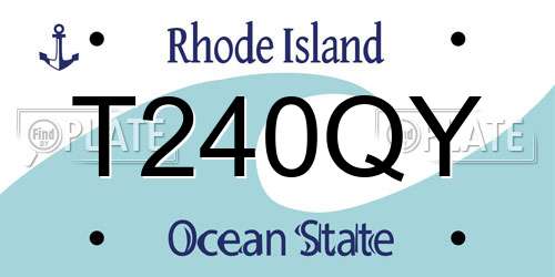 T240QY Rhode Island License Plate