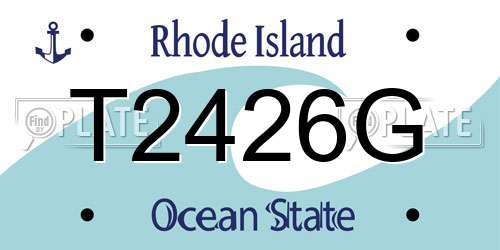 T2426G Rhode Island License Plate