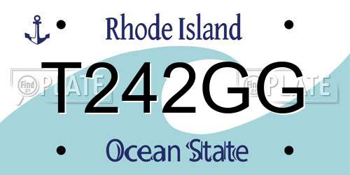 T242GG Rhode Island License Plate