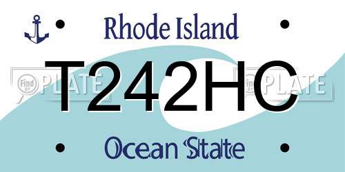 T242HC Rhode Island License Plate