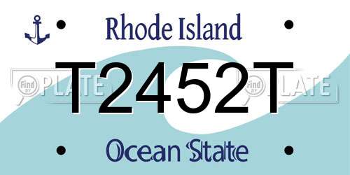 T2452T Rhode Island License Plate