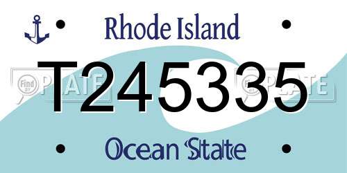 T245335 Rhode Island License Plate