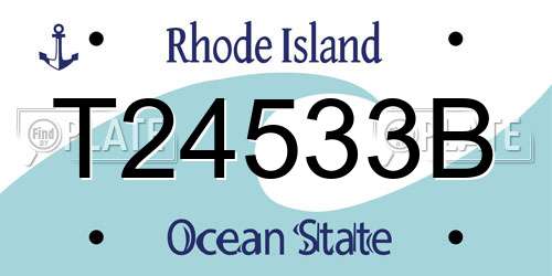 T24533B Rhode Island License Plate