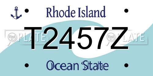 T2457Z Rhode Island License Plate