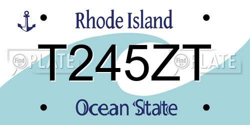 T245ZT Rhode Island License Plate